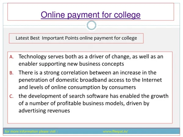 Online payment for college has reduced much of the tension o