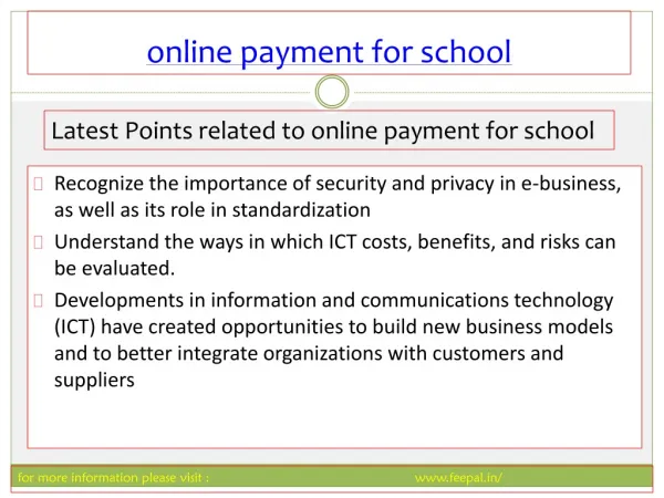 The online payment for school using feepal is secure and sim