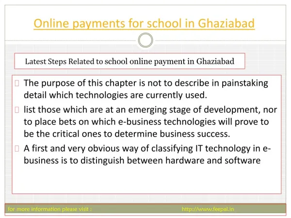 Some Information Regarding the Making of Online payment for