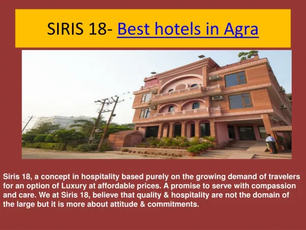 Siris18-Best hotels in agra
