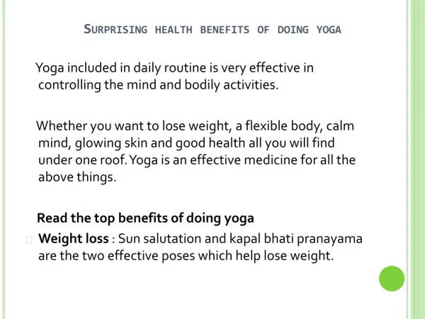 Benefits Of Including Yoga In Your Routine