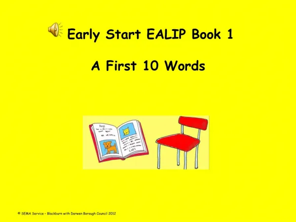 Early Start EALIP Book 1 A First 10 Words