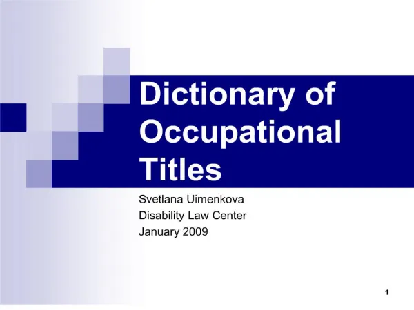 dictionary of occupational titles