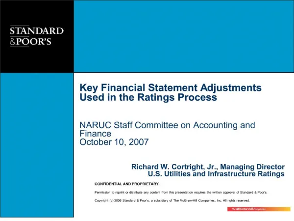 key financial statement adjustments used in the ratings process naruc staff committee on accounting and finance octo
