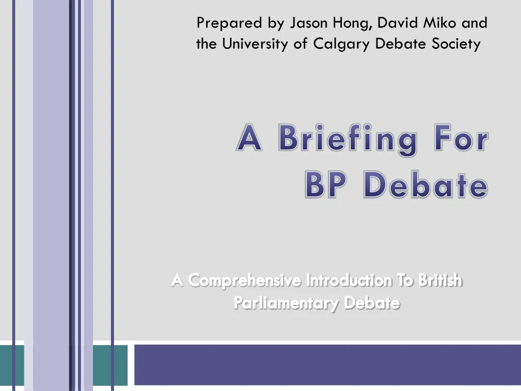 a briefing for bp debate