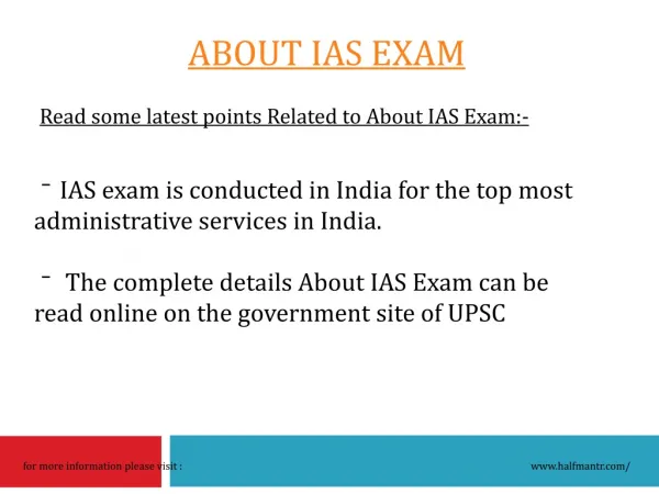 About IAS exam