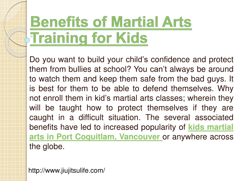 benefits of martial arts training for kids