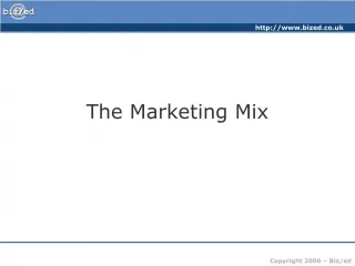 The Marketing Mix