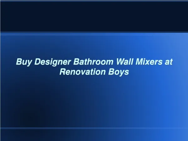 Buy Designer Bathroom Wall Mixers at Renovation Boys