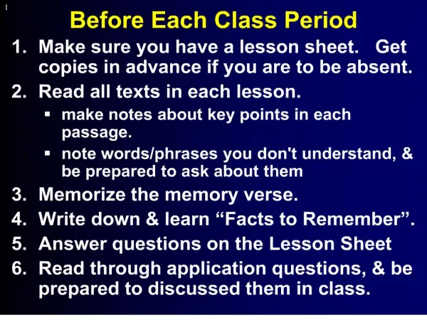 before each class period