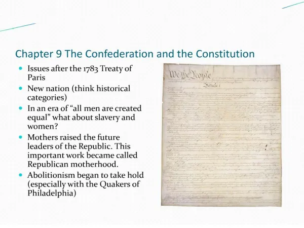 chapter 9 the confederation and the constitution