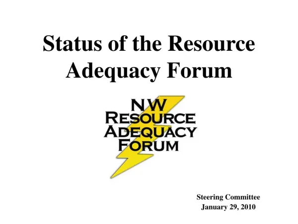 Status of the Resource Adequacy Forum
