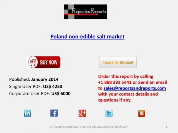 Poland non-edible salt market Forecasts