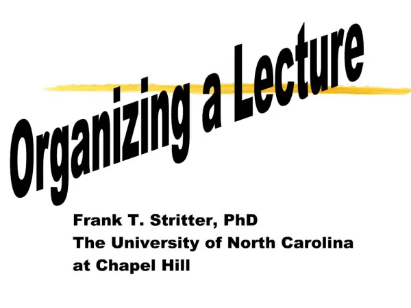 frank t. stritter, phd the university of north carolina at chapel hill
