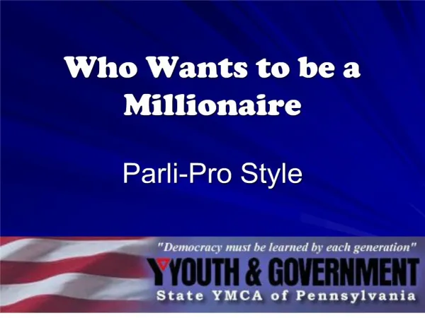 who wants to be a millionaire parli-pro style