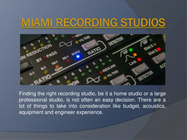 Recording Studios In Miami