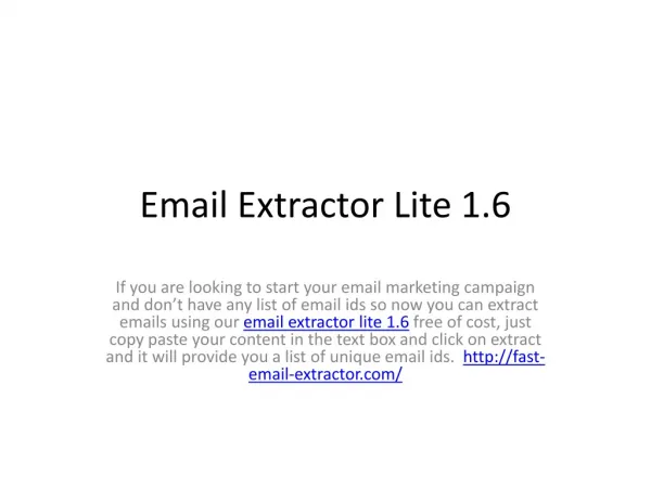 Email Extractor Lite 1.6