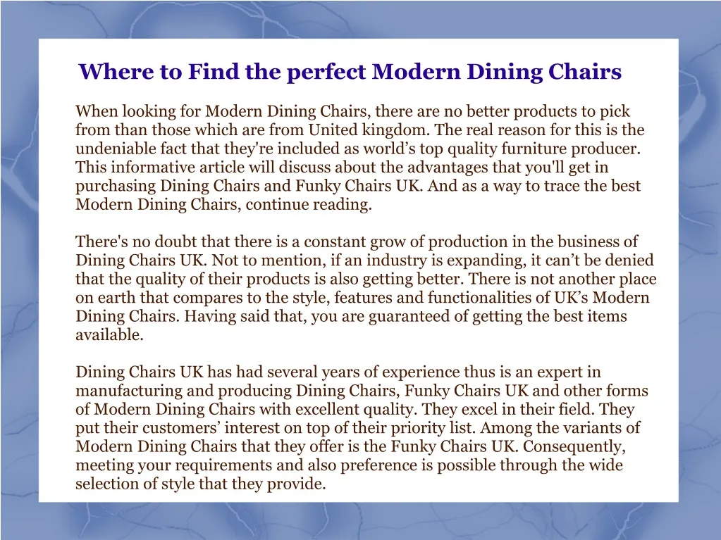where to find the perfect modern dining chairs