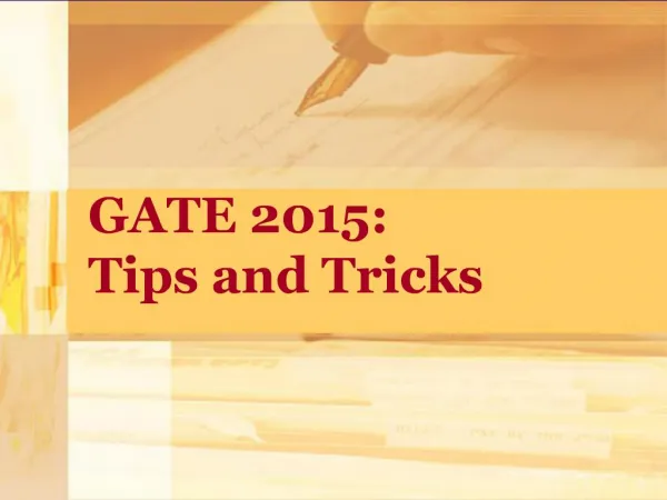 Gate 2015 tips and tricks