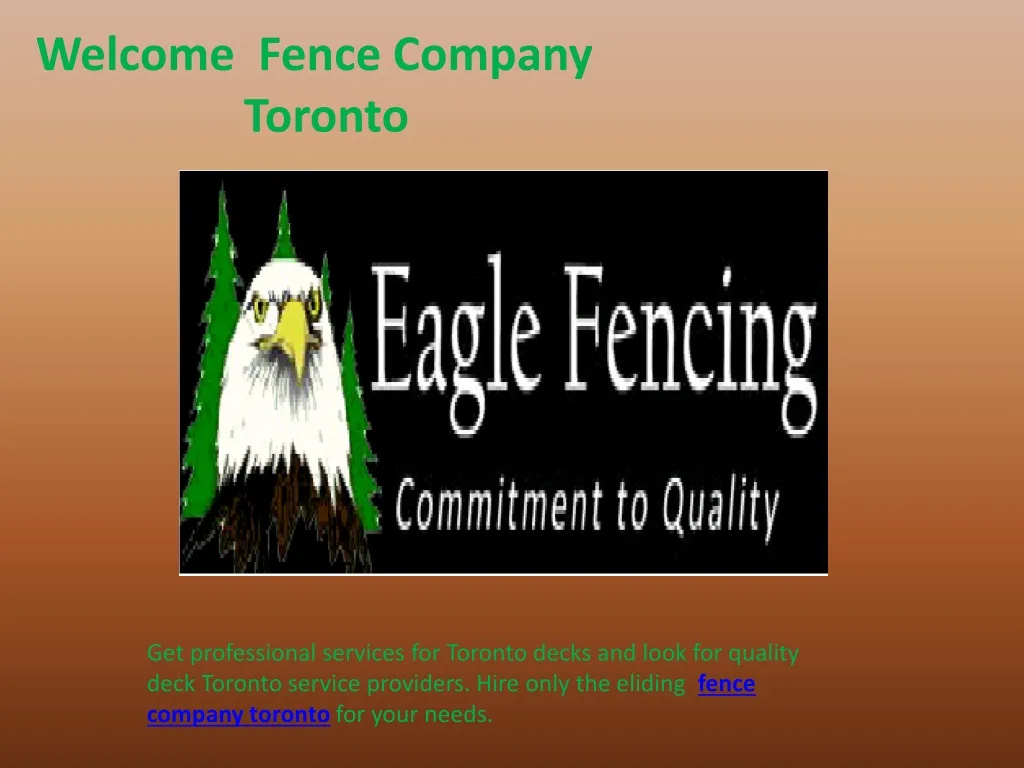 welcome fence company toronto