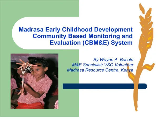 madrasa early childhood development community based monitoring and evaluation cbme system