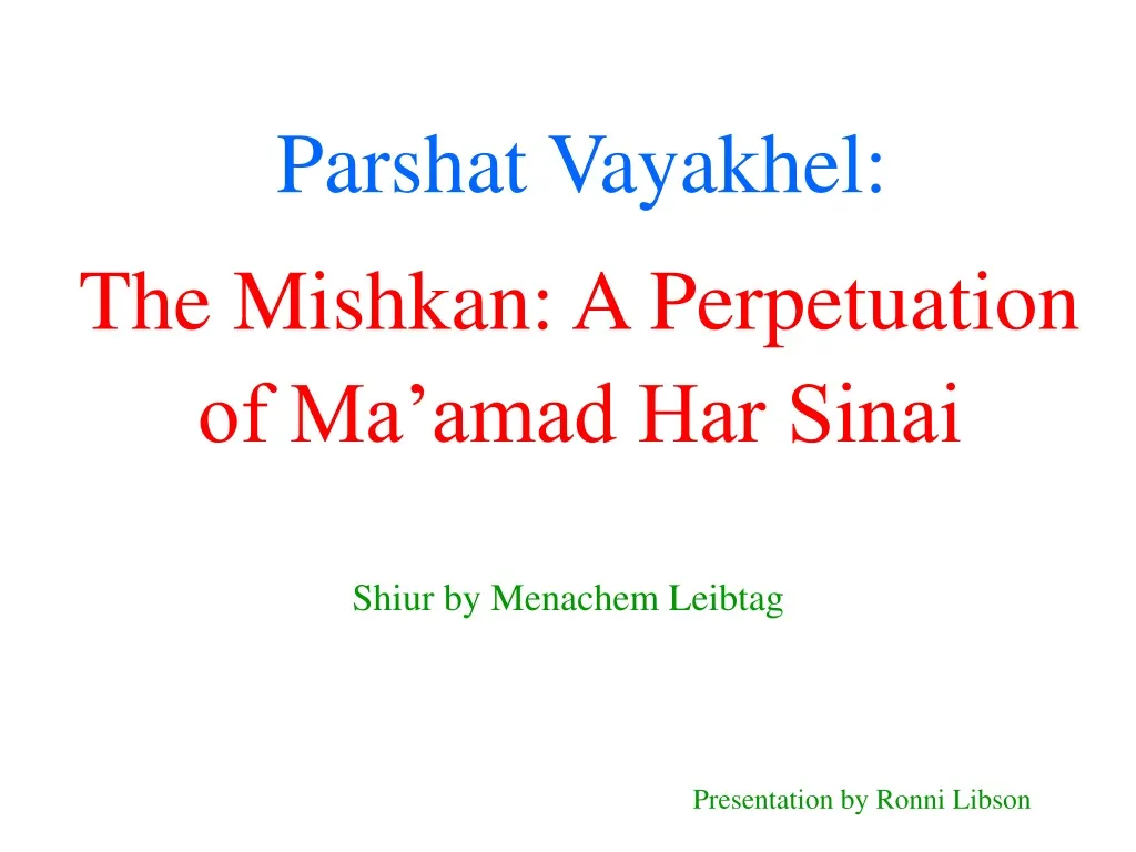 parshat vayakhel