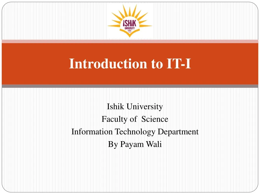 introduction to it i