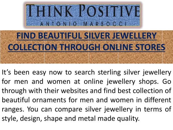 Visit Silver Jewellery Online