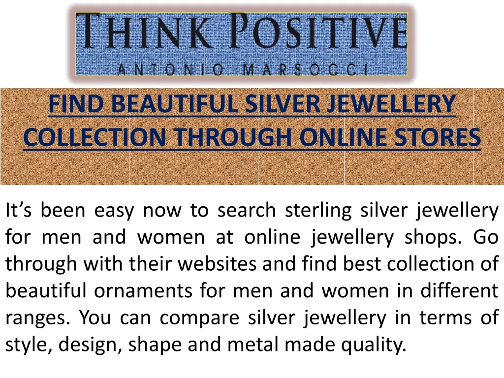 find beautiful silver jewellery collection through online stores