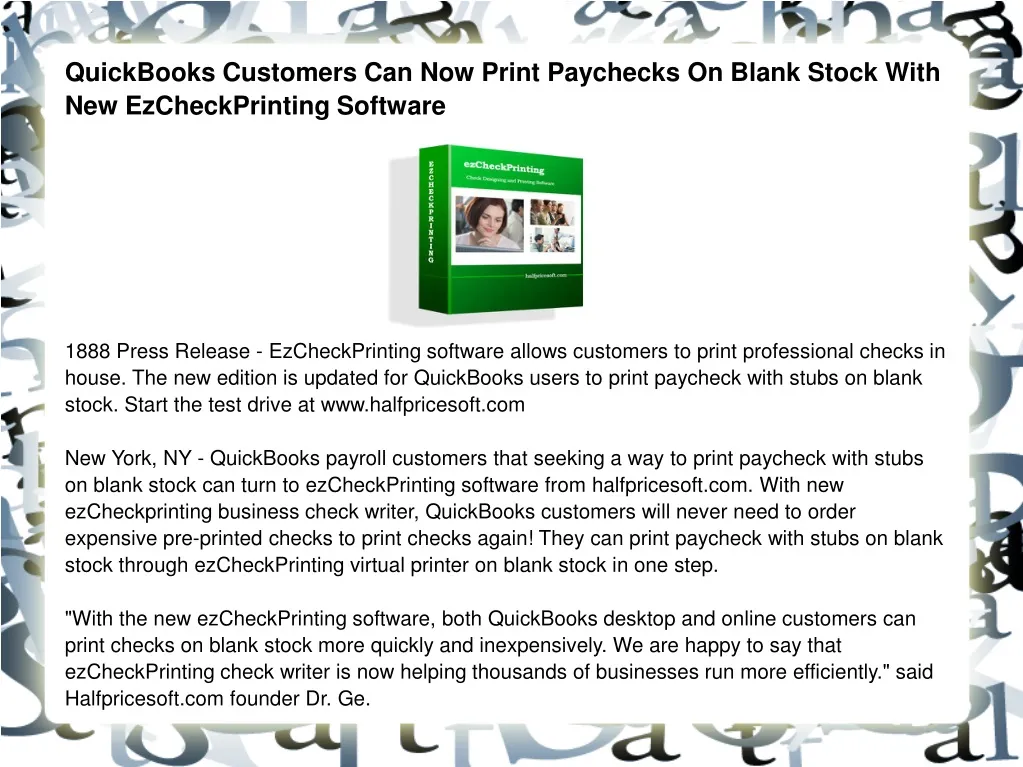 quickbooks customers can now print paychecks