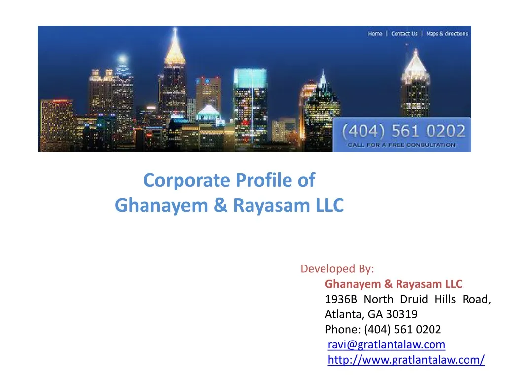corporate profile of ghanayem rayasam llc