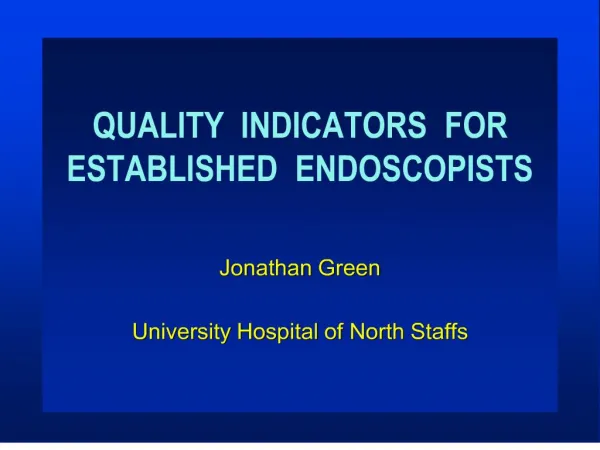 quality indicators for established endoscopists
