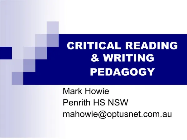critical reading writing pedagogy