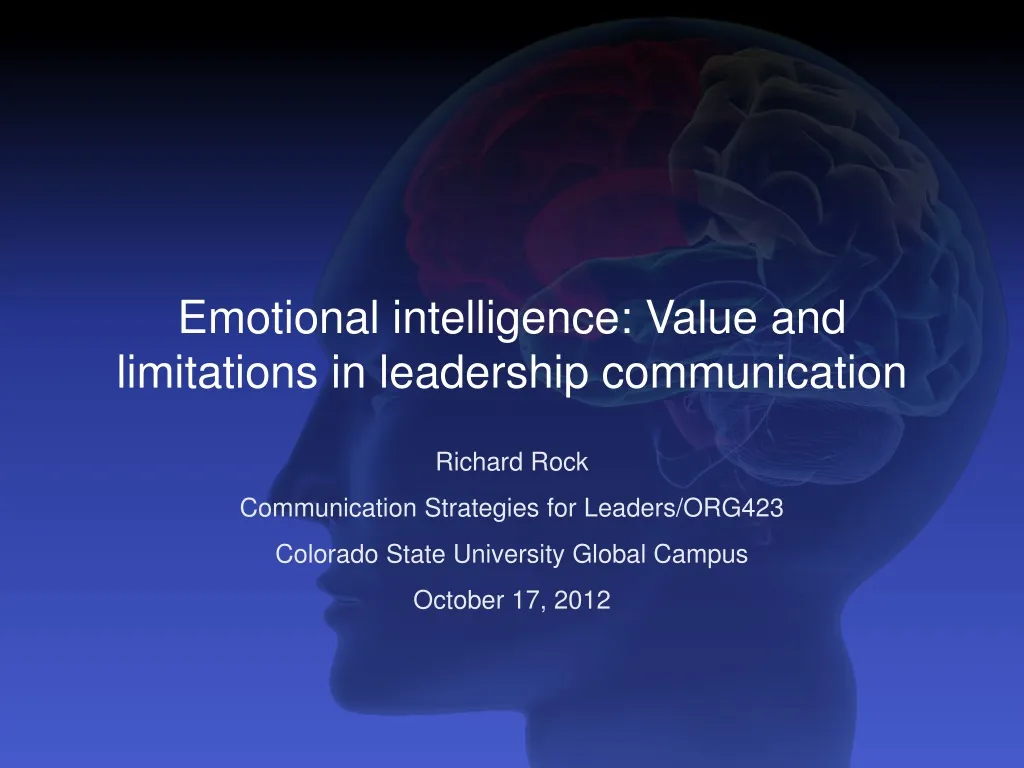 emotional intelligence value and limitations in leadership communication