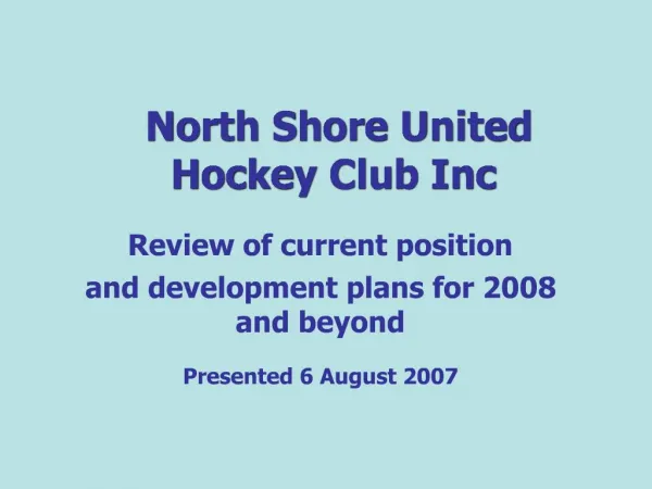 North Shore United Hockey Club Inc