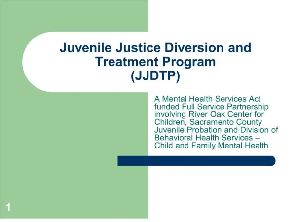 juvenile justice diversion and treatment program jjdtp