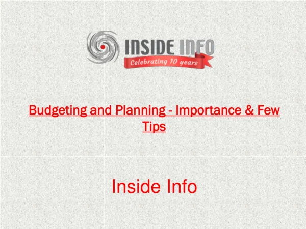 Budgeting and Planning - Importance