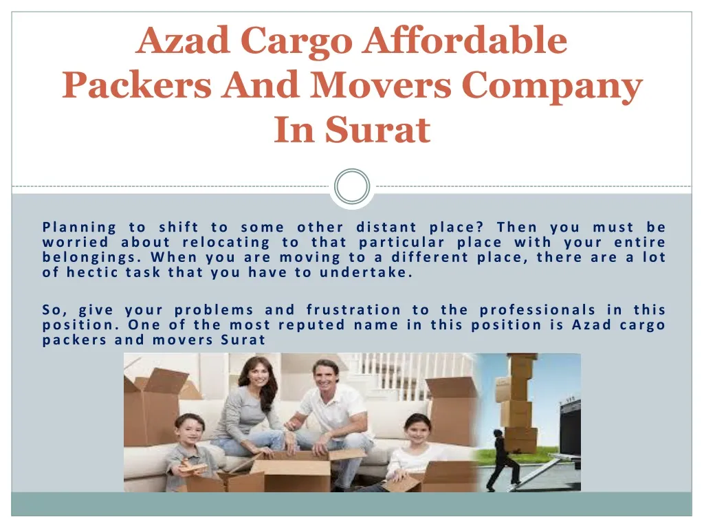 azad cargo affordable packers and movers company in surat