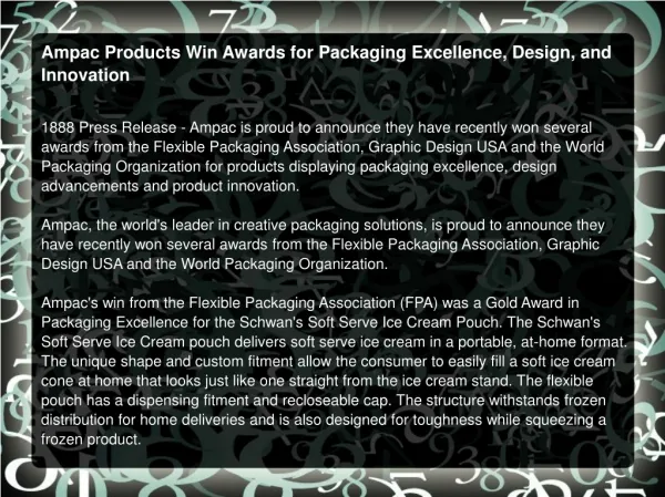 Ampac Products Win Awards for Packaging Excellence, Design