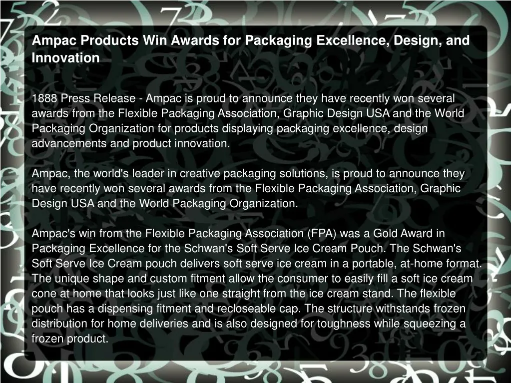 ampac products win awards for packaging