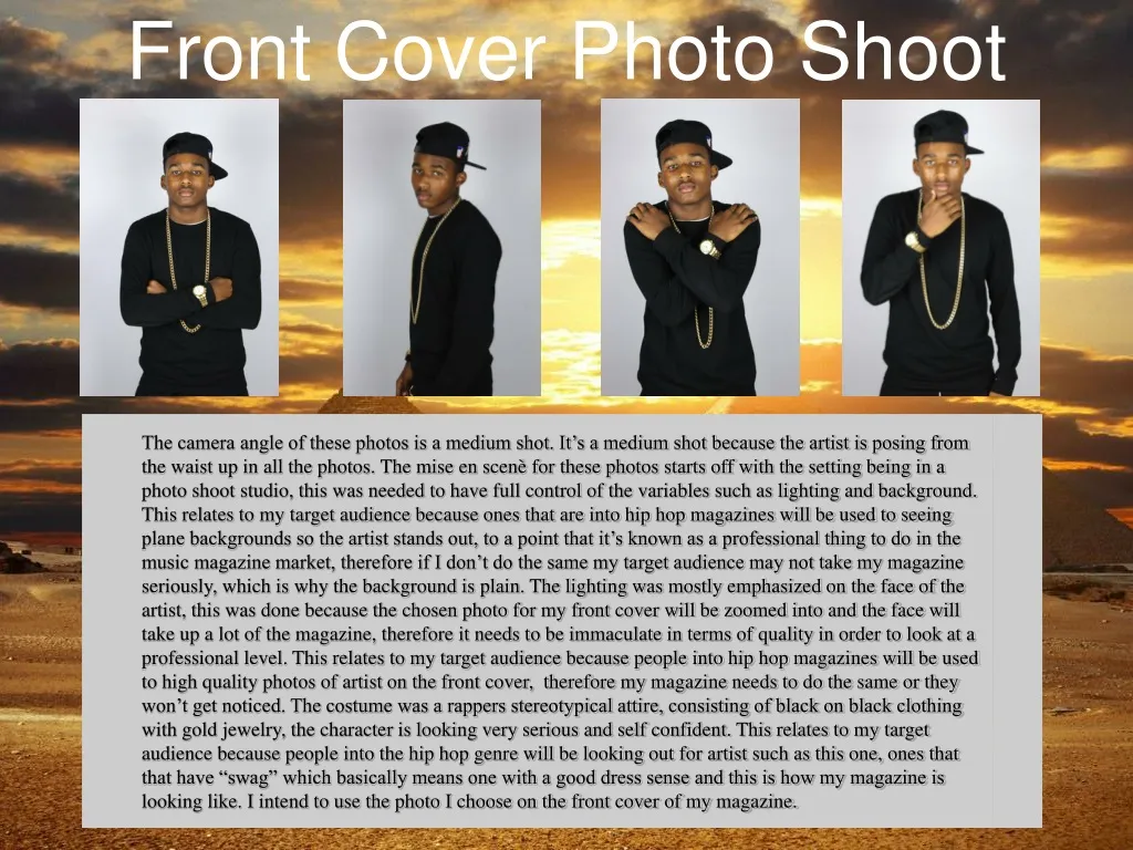 front cover photo shoot
