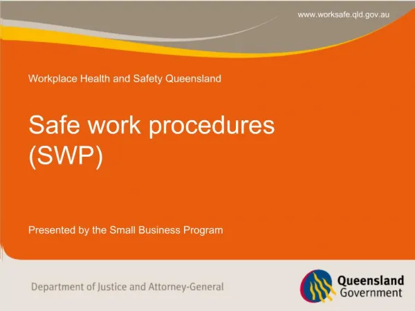 Safe work procedures SWP
