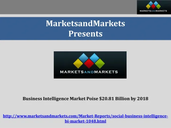 Business Intelligence Market Poise $20.81 Billion by 2018