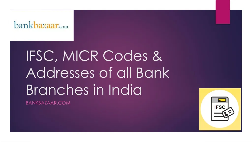 ifsc micr codes addresses of all bank branches in india