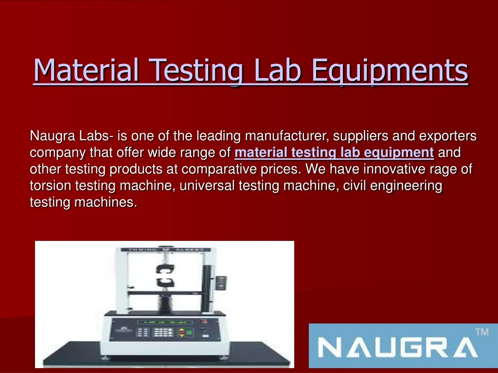 material testing lab equipments