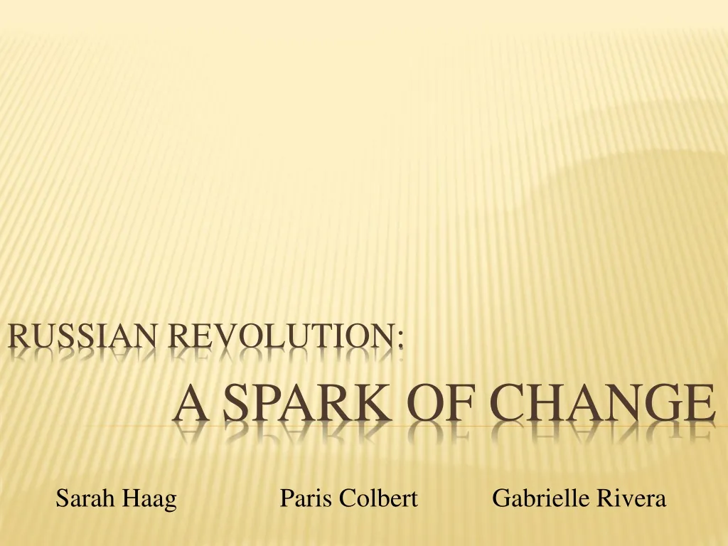 a spark of change