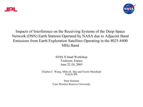 impacts of interference on the receiving systems of the deep-space network dsn earth stations operated by nasa due to ad