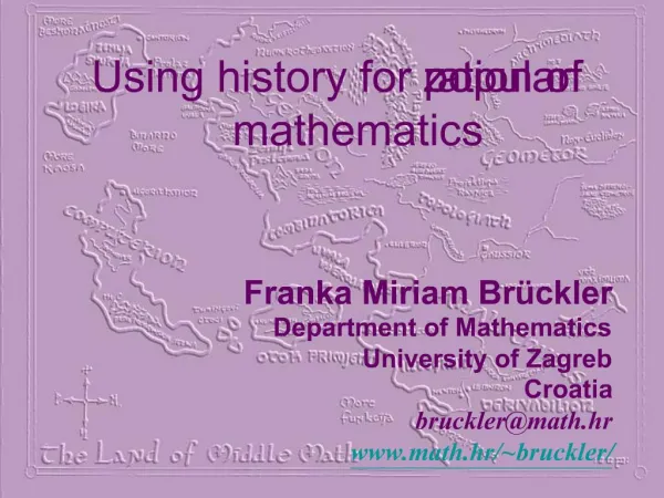 Using history for popularization of mathematics
