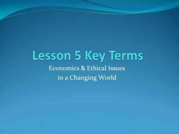 Lesson 5 Key Terms