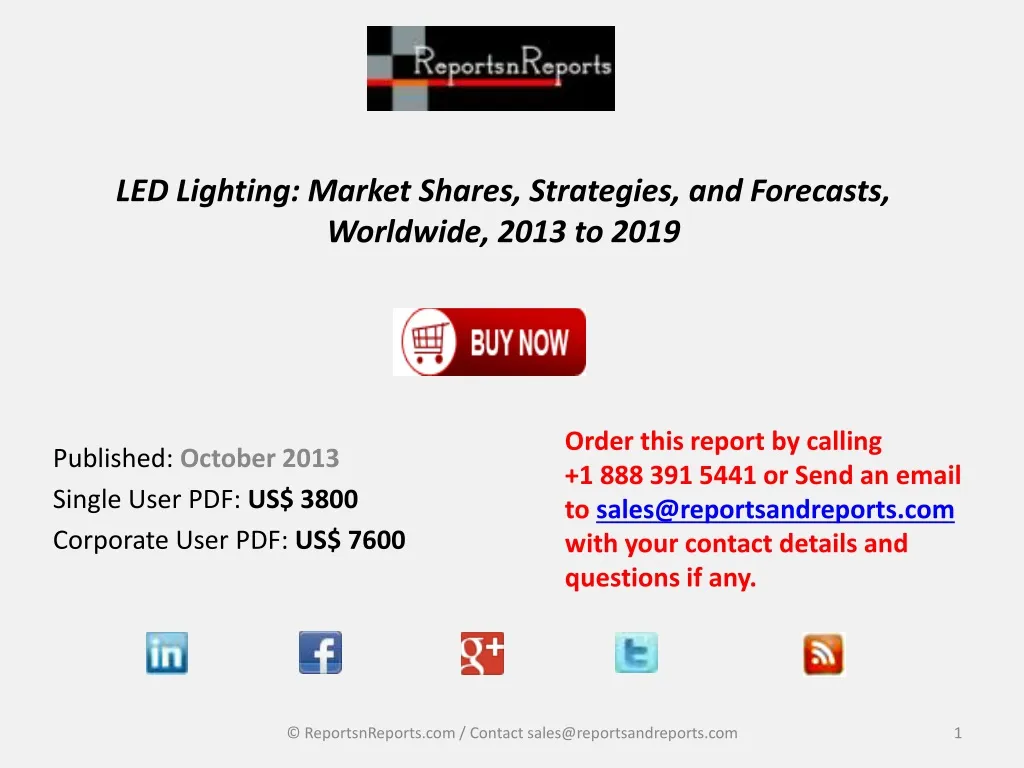 led lighting market shares strategies and forecasts worldwide 2013 to 2019